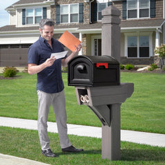 Highland Mail Post & XL Black Mailbox™
